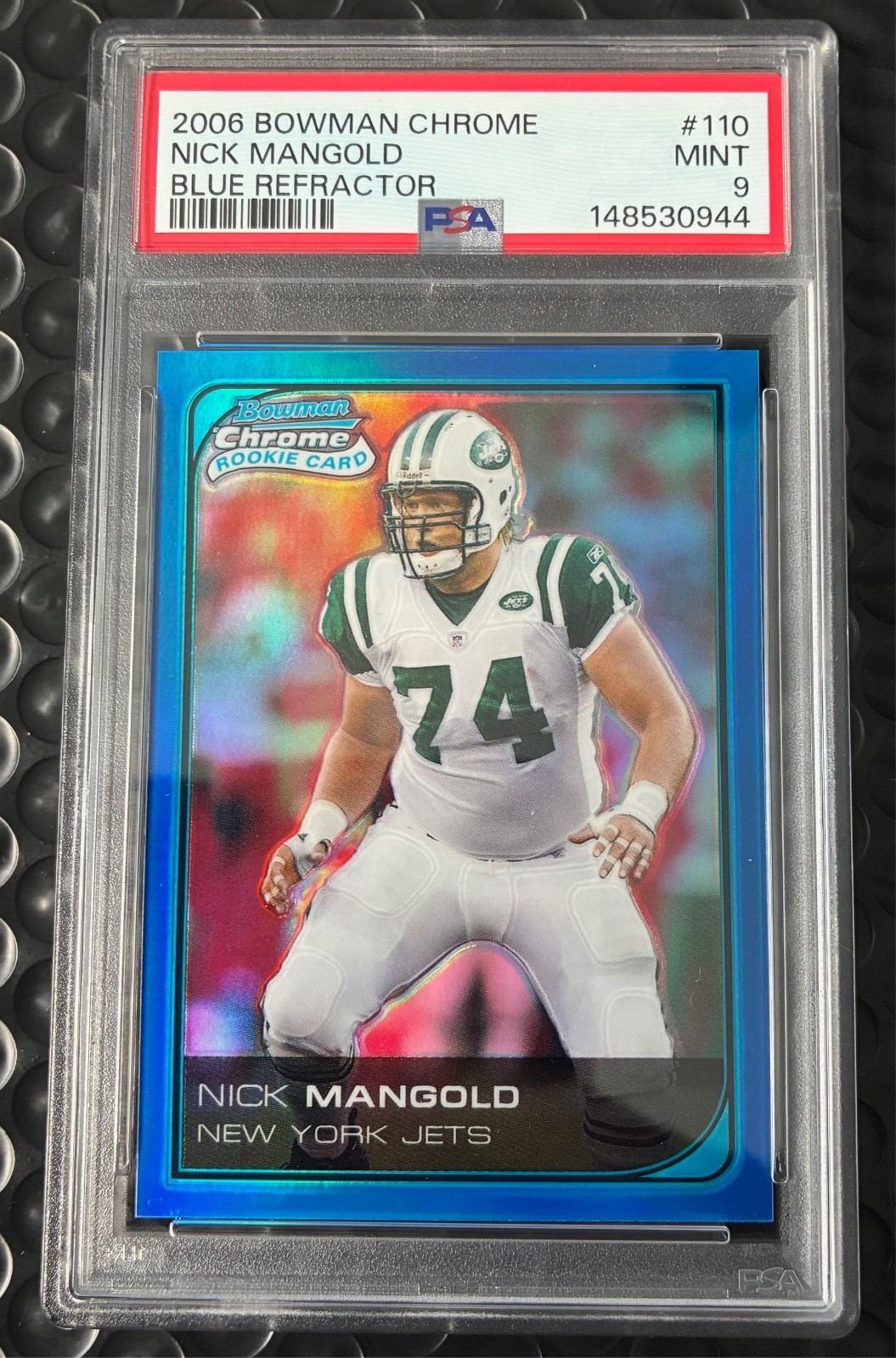 Nick Mangold Bowman Chrome #110 Blue Refractor