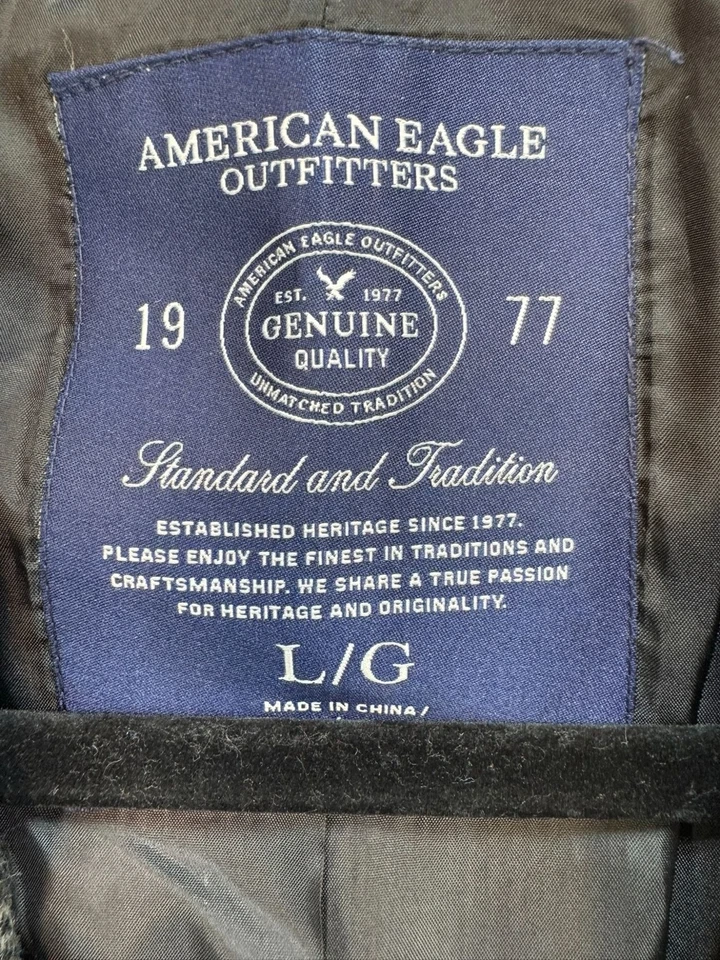 Blazer American Eagle Outfitters Para Hombres Preppy Legendary L Mezcla de Lana Espiga Foto 2 de 4