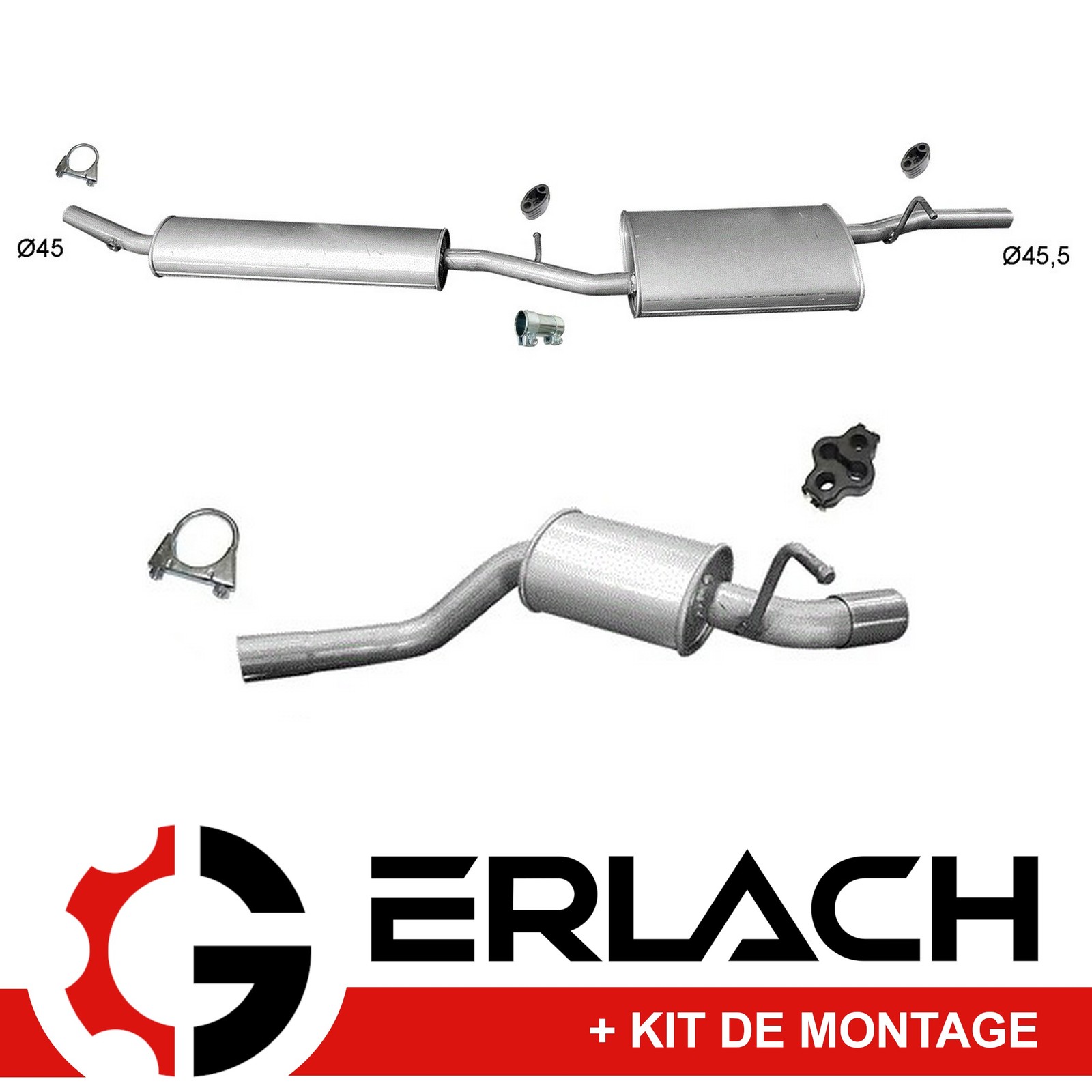 Silencieux échappement Dacia Duster 4x4 9643 pot arrière de rechange