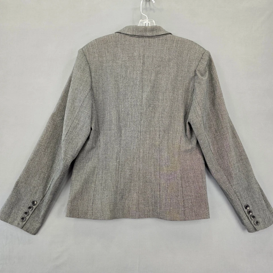 Rafaella Gris Traje Chaqueta Elastizada Preppy Pata de Gallo Manga Larga Botón Mujeres 12 Foto 3 de 4