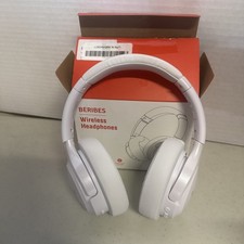 Beribes Wireless Bluetooth Headphones, White WH202A Open Box Never Used Tested 