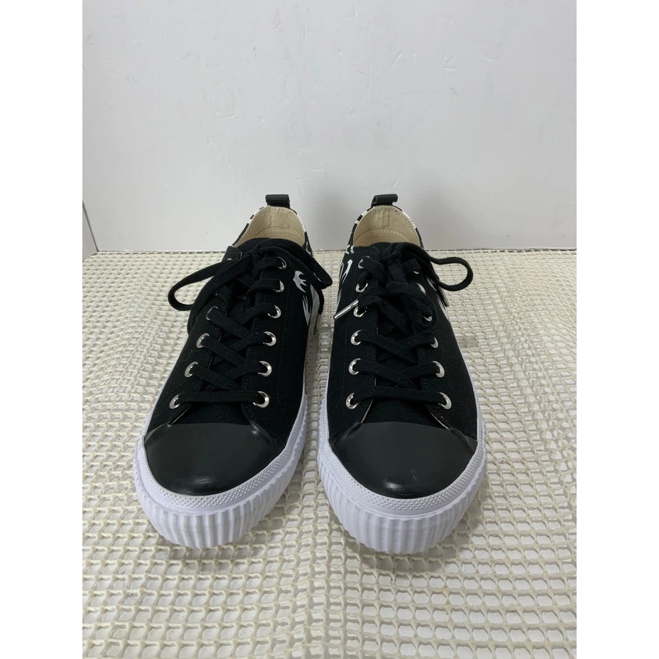 MCQ Alexander McQueen EU42 黑色燕子燕子硫化低帮运动鞋 二手状况完好 — 第 2/4 张图片