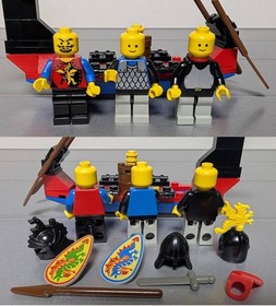 LEGO 6057 Black Knight Ship + 6018 Dragon Ship Minifigures