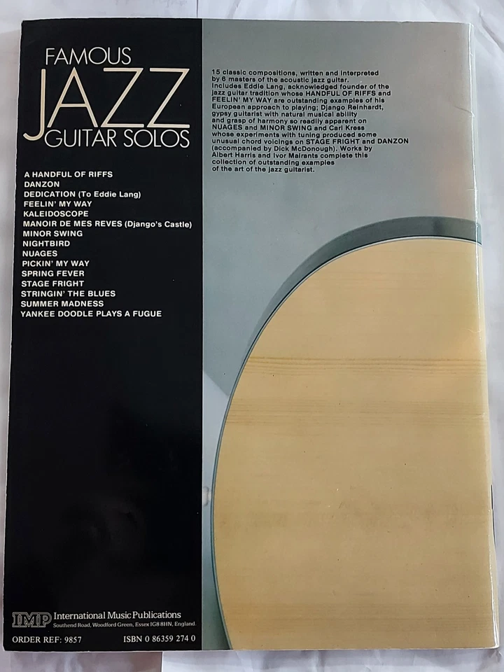 Famous Jazz Guitar Solos 1985 International Music Publications United Kingdom - Image 3 of 3