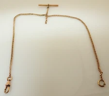 Antique Record Signed Gold Filled Sliding Double Albert 15+" Pocket Watch Chain