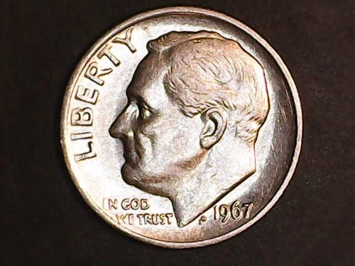 1967 Roosevelt Dime No Mint Mark Great condition -BS -Circulated Nice!
