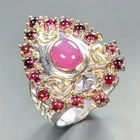 Vintage ring Ruby Ring 925 Sterling Silver Size 8.5 /R448404