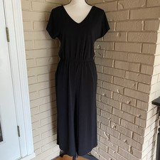 Clara Sun Woo Black Cropped Jumpsuit Romper Minimalist Capsule Modern Size XS