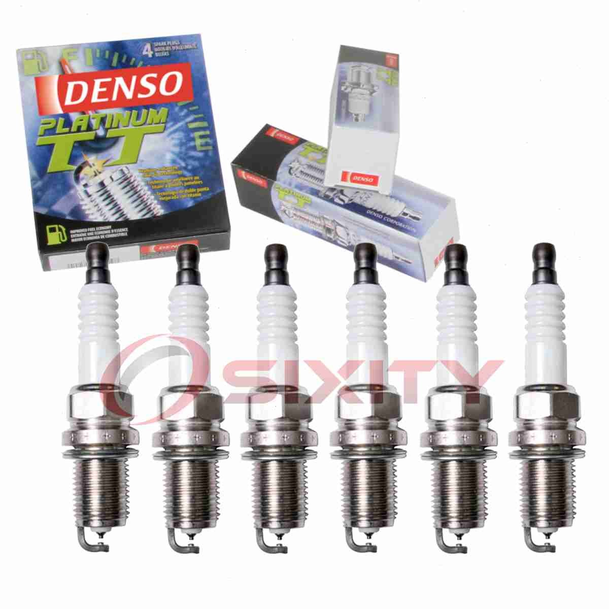 6 pc Denso Platinum TT Spark Plugs for 1995-2005 Chrysler Sebring 2.5L 3.0L ln