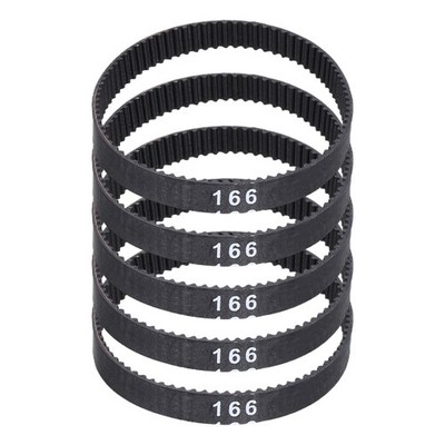 166mm GT-2 Timing Belt, 5pcs 6mm Width 2mm Pitch 3D Printing Closed Loop, Black