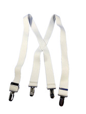 Children's 36", White, 1", Adj. Suspenders / Braces, Made in the USA