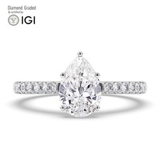 Pear Diamond Engagement Ring Platinum Labgrown 2.40 Ct Solitaire