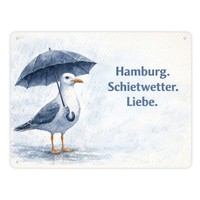 MöWe Hamburg Schietwetter Metallschild XL In 21X28 Cm Norddeutschland