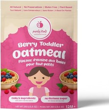 2-Pack Purely Kids Organic Berry Toddler Oatmeal, All Natural, Dairy Free, Glute