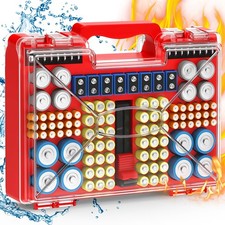 2025 Upgraded Large Battery Organizer Storage Case with Tester, Holds 185 Bat...