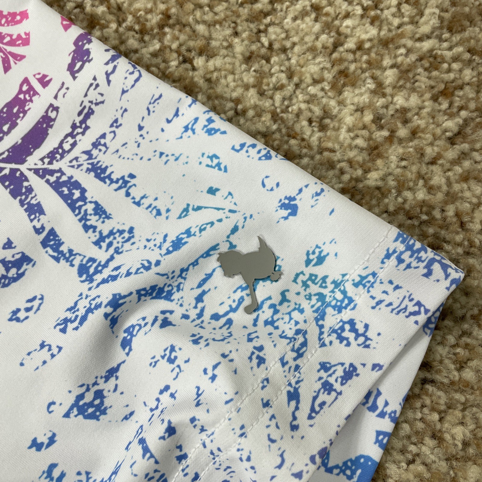 Birdie Bound Men's 2XL Shirt White Golf Polo Performance Stretch Palm Leaf