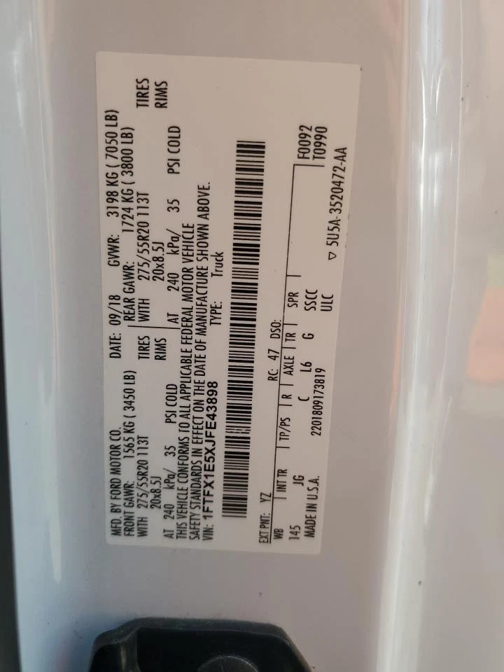 Conjunto de limpador de ar usado serve: 2018 Ford F150 PICKUP 5.0 grau A - Imagem 2 de 4