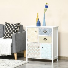 HOMCOM 5 Drawer Table Multi-use Storage Chest Sideboard Retro Style Refurbished