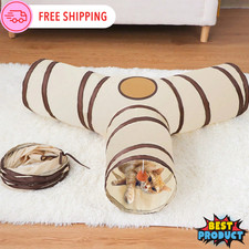 Cat Tunnel Collapsible Indoor Toys Tube Cat Interactive Toy Kitten Peek Hole Toy