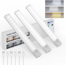 3 Pack Under Cabinet Lighting 8 Inch Rechargeable Motion Sensor LED Closet Light