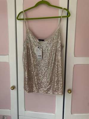 Neues Oui Top, Gr. 42, Beige, Pailletten, NP 99,95 Euro