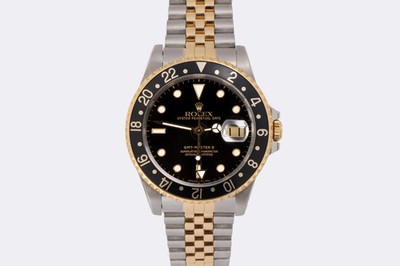 Rolex GMT Master II 16713 40mm Stainless Steel & 18k Gold Black Dial Watch 1989
