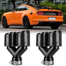 For Ford Mustang Gt 5.0 V8 Quad 3 In 4 Out Dual Exhaust Tips Pipe Carbon Fiber For Ford Mustang Gt 5.0 V8 Quad 3 In 4 Out Dual Exhaust Tips Pipe Carbon Fiber