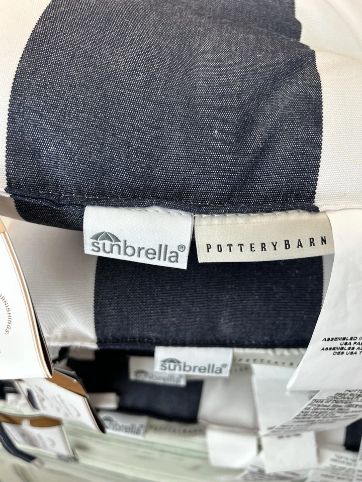 Cojines para silla de comedor de exterior Pottery Barn Sunbrella (4) blanco marino Foto 4 de 4