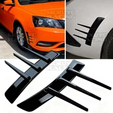 2X Gloss Black Front Rear Side Fender Vents Wing Decor Trim Universal