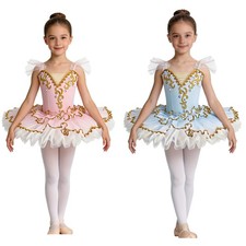 Kids Girls Tutu Dancewear Ballet Dress Princess Dance Costume Lyrical Stage