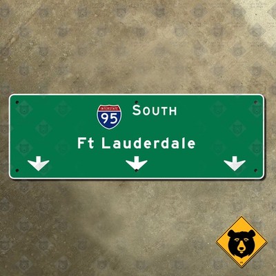 Florida Interstate 95 south Ft Lauderdale freeway overhead highway sign 21x7