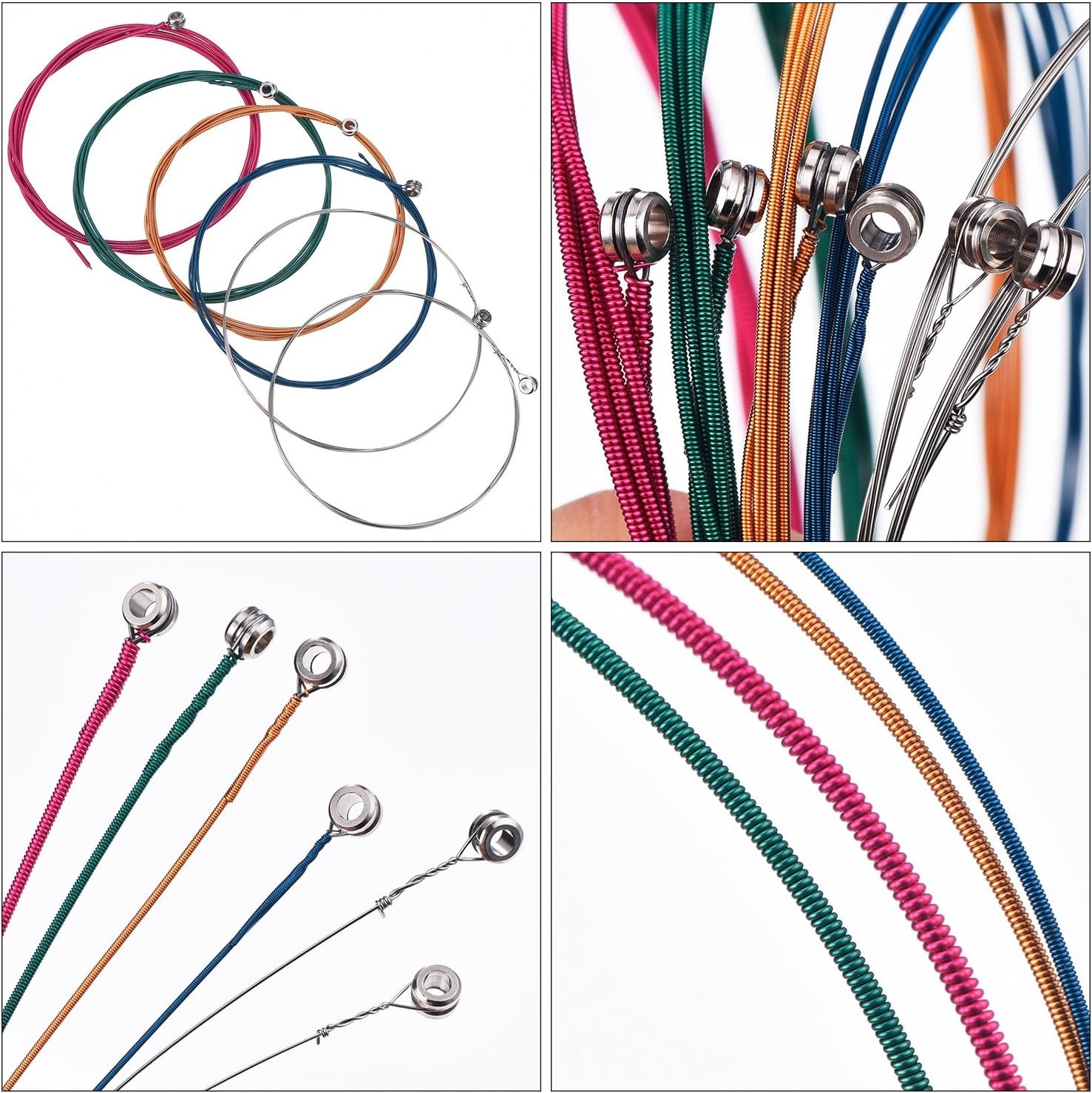 Bememo 3 Sets of 6 Acoustic 1 Brass Set, 1 Copper Set and 1 Multicolor 