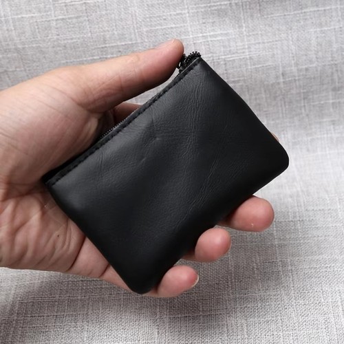 Leder Mini Geldbörse Handgemacht Schlüssel etui Kurze Handtasche - Picture 8 of 17
