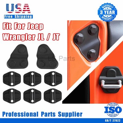 8 Pcs Door Lock Cover + Screw Protector Cover For Jeep Wrangler JL JT 18-2024