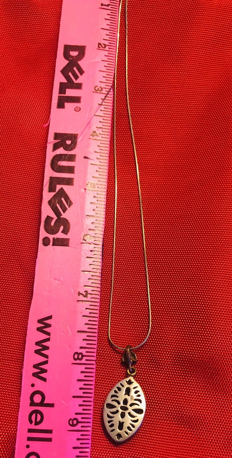 Ruby Pendant Necklace 925 Silver Leaf Vintage Vic… - image 10