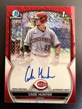 2023 Bowman Chrome CPA-CH Cade Hunter Red Shimmer Refractor Auto SSP #1/5