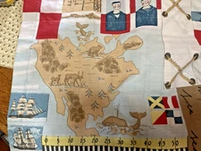 Laura Ashley VTG Valance SAILING Navy Motif Cotton 84x18” RARE