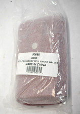 RFID Crossbody Cell Phone Wallet with Adjustable Strap Red Color 50688