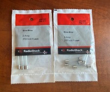  2 4-pkS Slow-Blow 2-Amp 250-Volt Fuses, RadioShack  Brand 270-1023