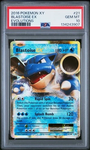 2016 Pokemon Xy Evolutions #21 Blastoise Ex Evolutions PSA 10