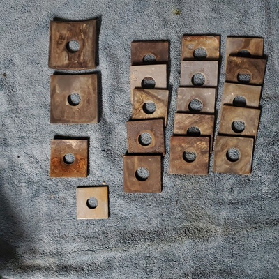 #ad VTG Square Washers Galvanized 2.25quot;x.75quot; 3quot;x7 8quot; 17 8quot;x5 8quot; Lot Of 19 $36.00