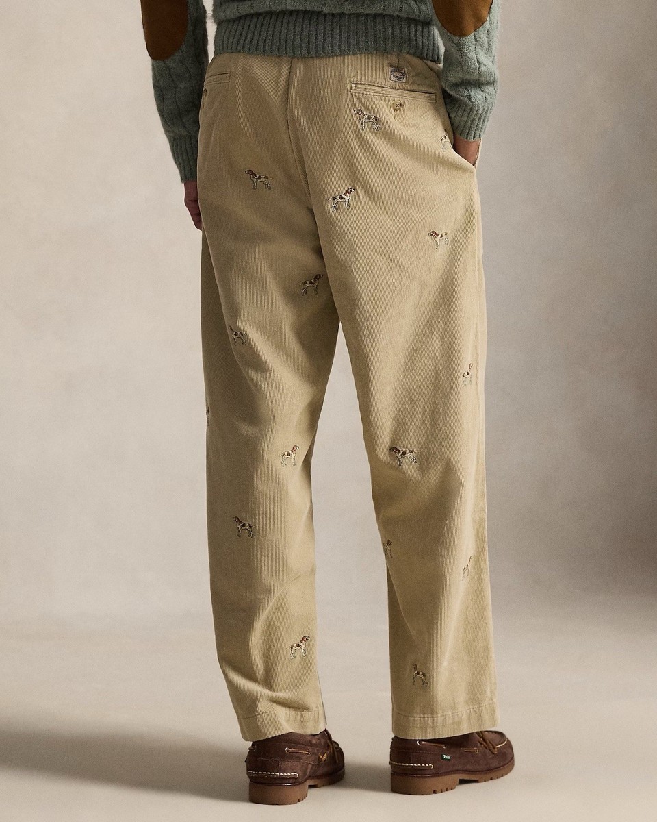 Polo Ralph Lauren Tan Big Chino Embroider Hound Dog Spaniel
