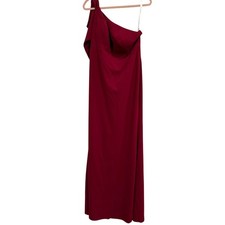 Prom One Shoulder Ruffle Burgundy Gown Azazie Ramona A16 Long Dress NWT Party