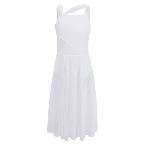Kids Girls Dress Prom Skirt Lyrical Dancewear Stage Jumpsuit Shoulder Straps - Picture 51 of 68