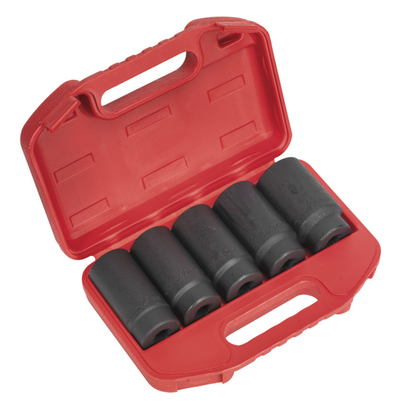 Sealey SX050 Impact Hub Nut Socket Set 5pc 1/2""Sq Drive