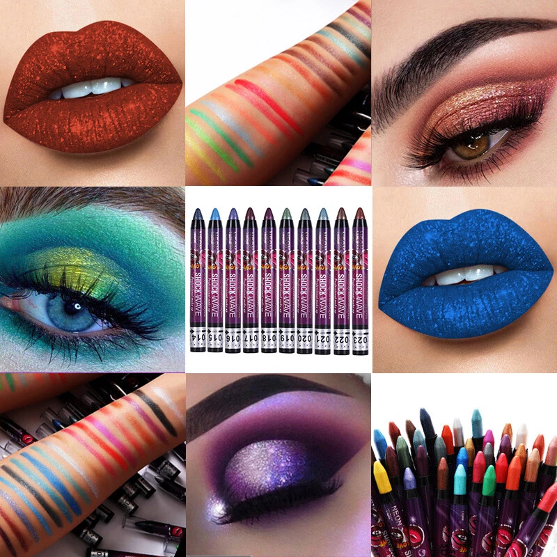 2 In 1 Glitter Eyeshadow Stick Lip EyeLiner Eye Shadow Pencil Shimmer Pen N 」 - Image 3 of 4