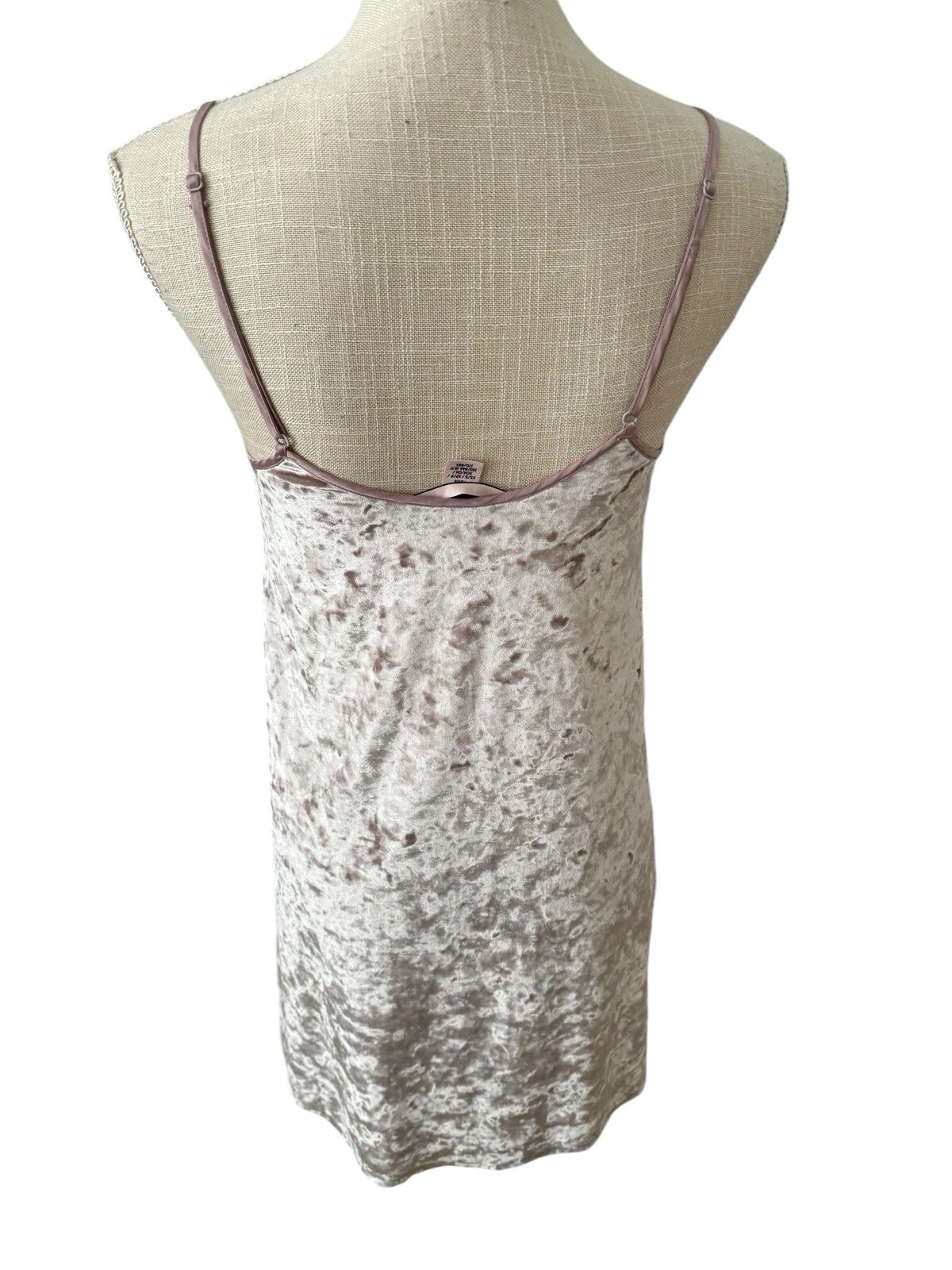 UNDERCOVER Victoria's Secret rosa velluto schiacciato baby doll vestito tubino stravagante taglia XS