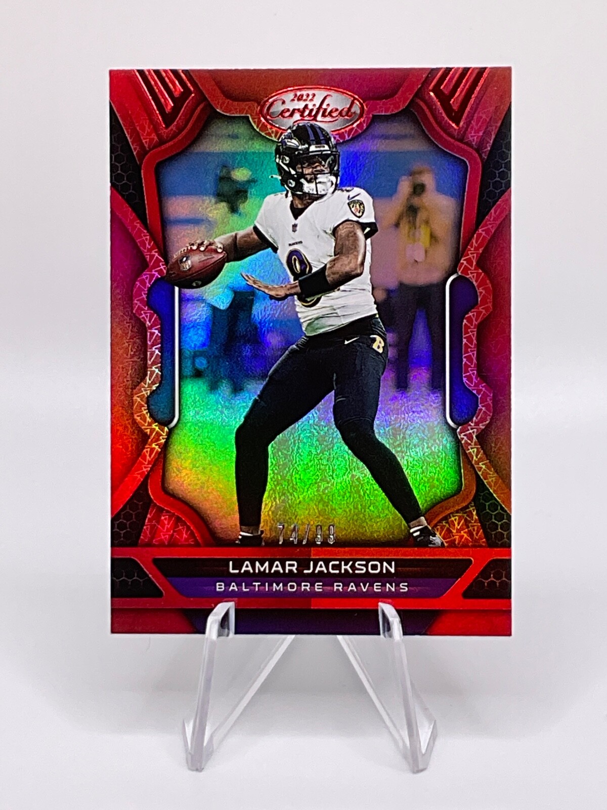 Lamar Jackson 2022 Panini Certified #6 Mirror Red /99 Baltimore Ravens Sharp!