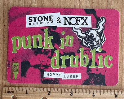 Stone Brewing / NOFX Promo Beer Coaster Punk In Drublic Festival Hoppy Lager