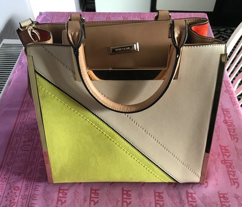 River Island Leather Suede Yellow, Orange and Gold Handbag - Picture 15 of 17